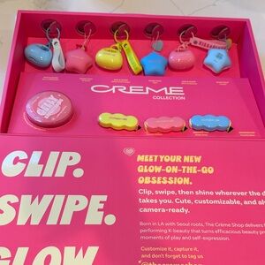 New the Crème shop Keychain makeup PR box kiss & blush, shimmer pop, plush pout